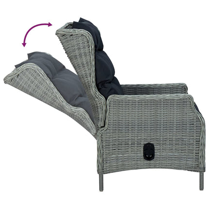 5 Piece Patio Dining Set Light Gray Poly Rattan