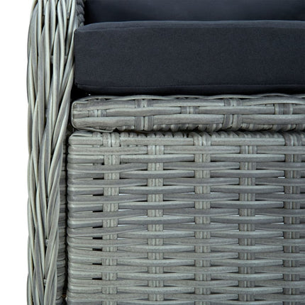 5 Piece Patio Dining Set Light Gray Poly Rattan