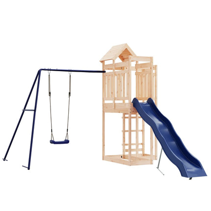 Outdoor Playset Natural Wood Solid Pine Wood Large Durable