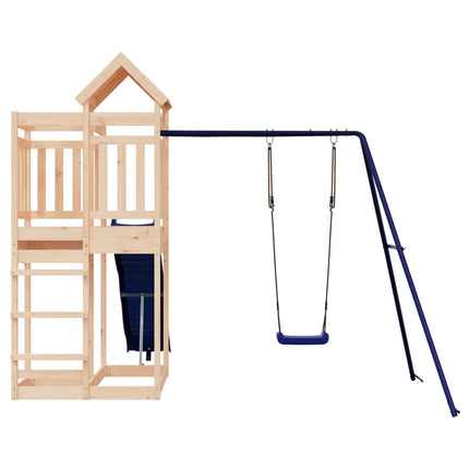 Outdoor Playset Natural Wood Solid Pine Wood Large Durable