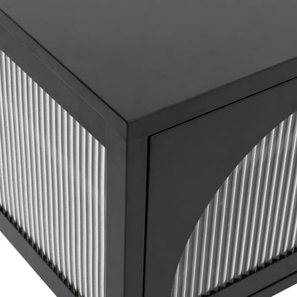 TV Stand Black 41.3"x13.8"x19.7" Glass and Steel