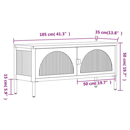 TV Stand Black 41.3"x13.8"x19.7" Glass and Steel