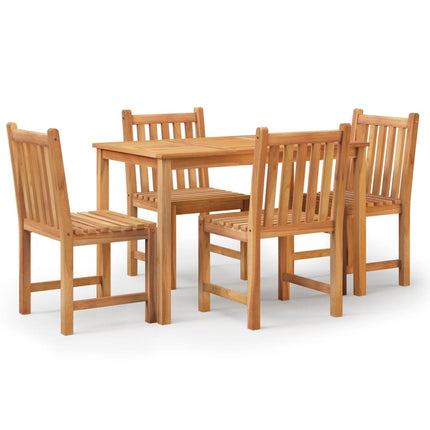 5 Piece Patio Dining Set Solid Wood Teak