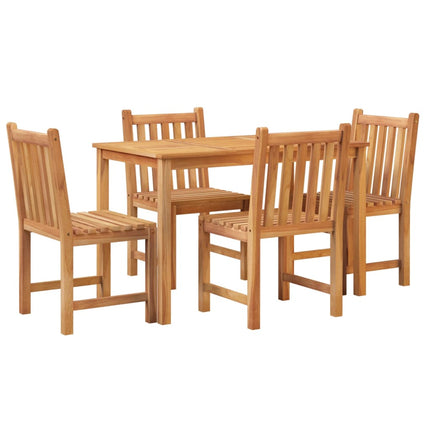 5 Piece Patio Dining Set Solid Wood Teak