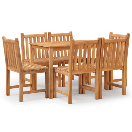 7 Piece Patio Dining Set Solid Wood Teak