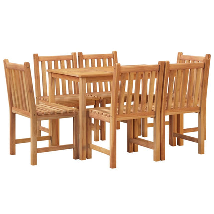 7 Piece Patio Dining Set Solid Wood Teak
