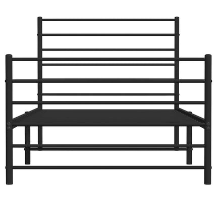 Metal Bed Frame without Mattress with Footboard Black 39.4"x78.7