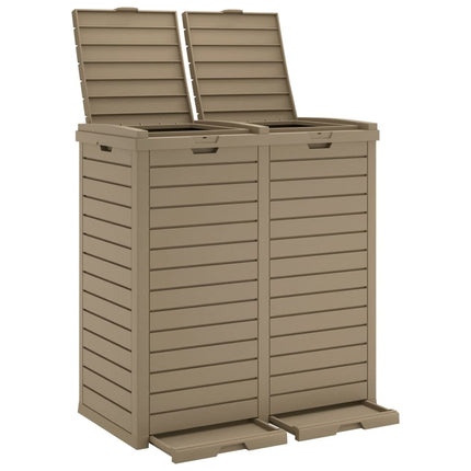 Outdoor Garbage Bin Light Brown 30.7"x16.1"x33.9" Polypropylene