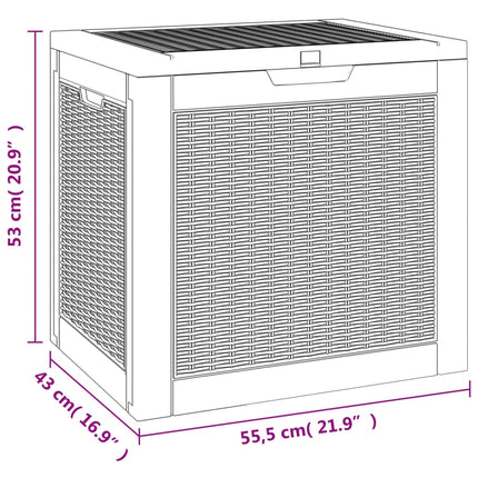 Patio Storage Box Black 21.9"x16.9"x20.9" Polypropylene