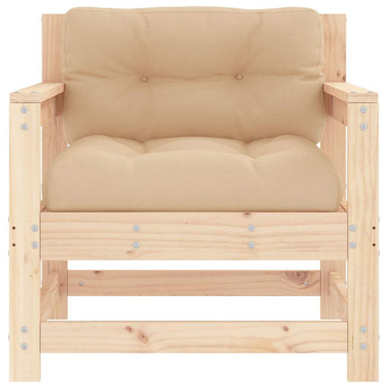 Patio Chairs with Cushions 2 pcs Solid Wood Pine