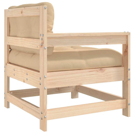 Patio Chair with Cushions Solid Wood Pine