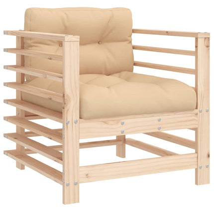 Patio Chairs with Cushions 2 pcs Solid Wood Pine