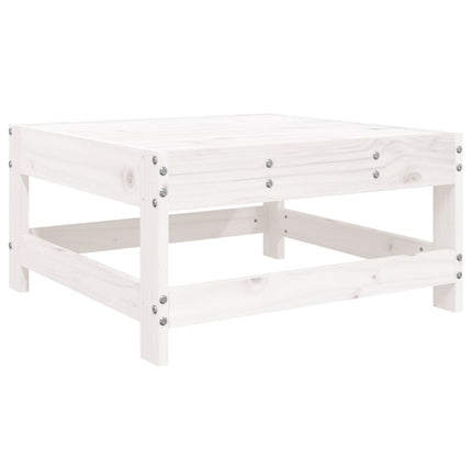 Patio Footstool White Solid Wood Pine