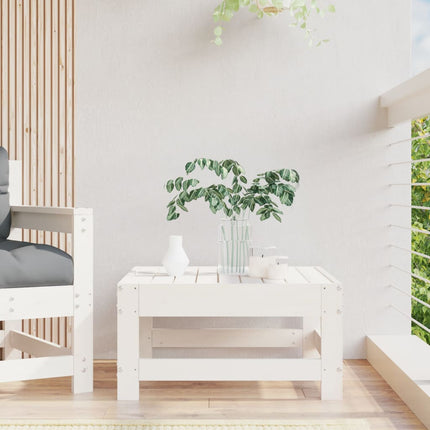 Patio Footstool White Solid Wood Pine