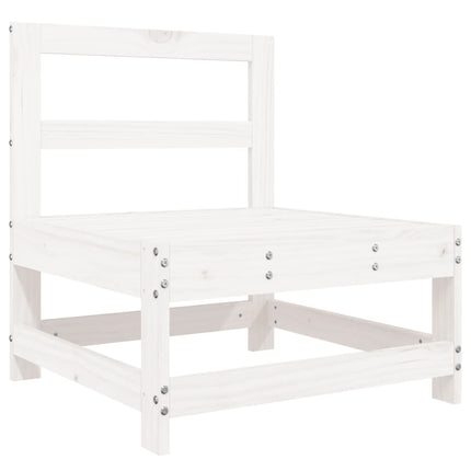 4 Piece Patio Lounge Set White Solid Wood Pine