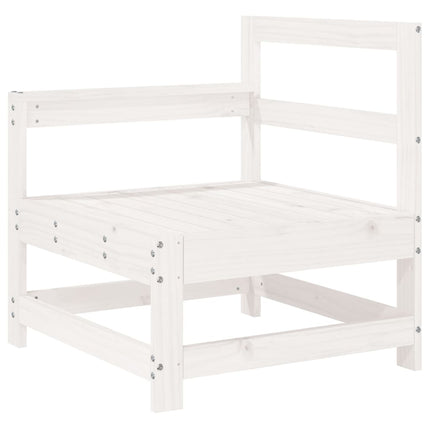 4 Piece Patio Lounge Set White Solid Wood Pine
