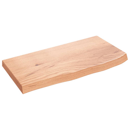 Wall Shelf Light Brown 23.6"x11.8"x(0.8"-1.6") Treated Solid Wood Oak