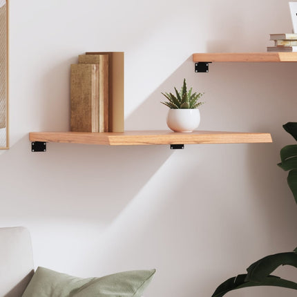 Wall Shelf Light Brown 23.6"x23.6"x(0.8"-1.6") Treated Solid Wood Oak