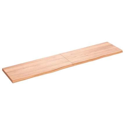 Wall Shelf Light Brown 70.9"x15.7"x(0.8"-1.6") Treated Solid Wood Oak