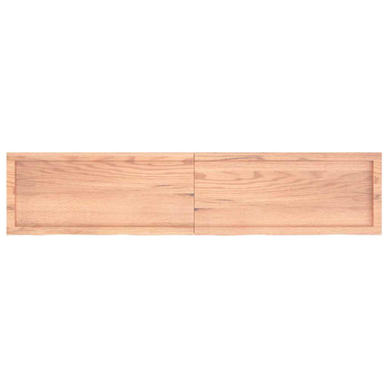 Wall Shelf Light Brown 70.9"x15.7"x(0.8"-1.6") Treated Solid Wood Oak
