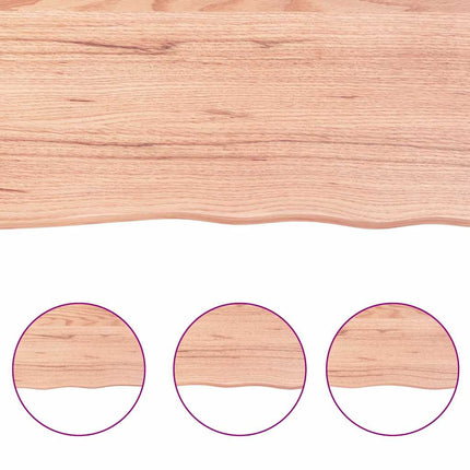 Table Top Light Brown 63"x19.7"x(0.8"-1.6") Treated Solid Wood Live Edge