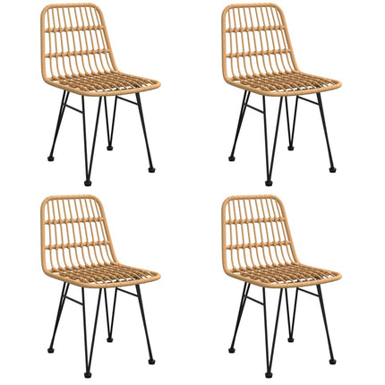 5 Piece Patio Dining Set Poly Rattan