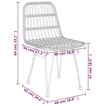 5 Piece Patio Dining Set Poly Rattan