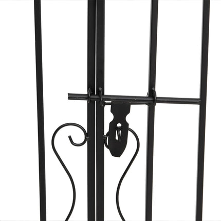 Garden Gate Black 47.6"x3.1"x47.2" Wrought Iron