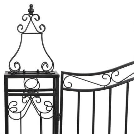 Garden Gate Black 47.6"x3.1"x59.1" Wrought Iron