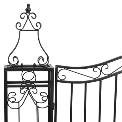 Garden Gate Black 47.6"x3.1"x78.7" Wrought Iron