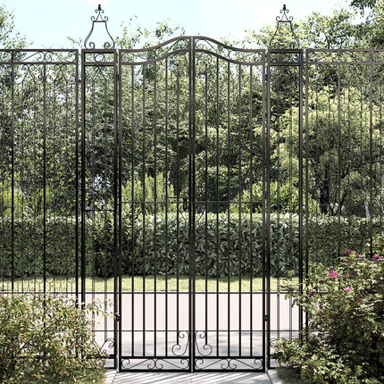 Garden Gate Black 47.6"x3.1"x78.7" Wrought Iron