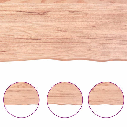 Bathroom Countertop Light Brown 23.6"x23.6"x(0.8"-1.6") Treated Solid Wood