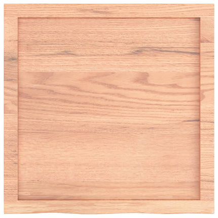 Table Top Light Brown 23.6"x23.6"x(0.8"-1.6") Treated Solid Wood Oak