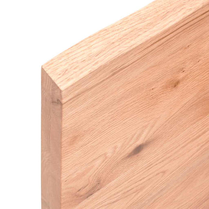 Table Top Light Brown 70.9"x15.7"x(0.8"-1.6") Treated Solid Wood Oak