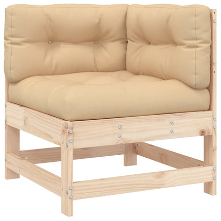 6 Piece Patio Lounge Set with Cushions Solid Wood