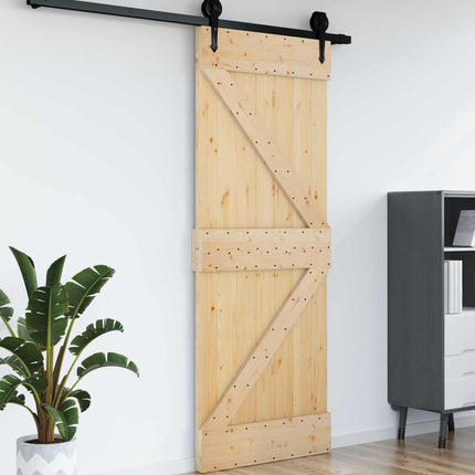 Door NARVIK Natural 27.56 x 82.68 in Solid Pine Wood