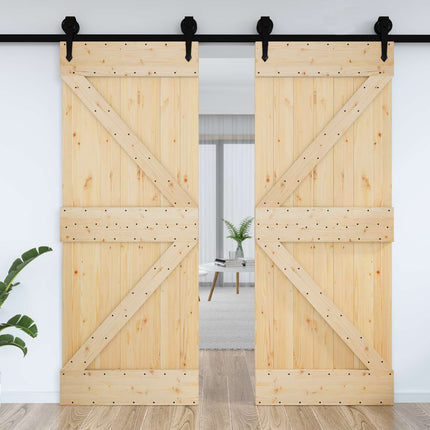 Door NARVIK Natural 33.46 x 82.68 in Solid Pine Wood