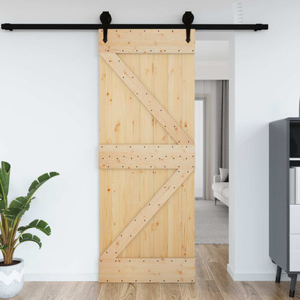 Door NARVIK Natural 37.40 x 82.68 in Solid Pine Wood
