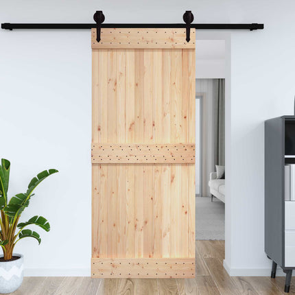 Door NARVIK Natural 27.56 x 82.68 in Solid Pine Wood