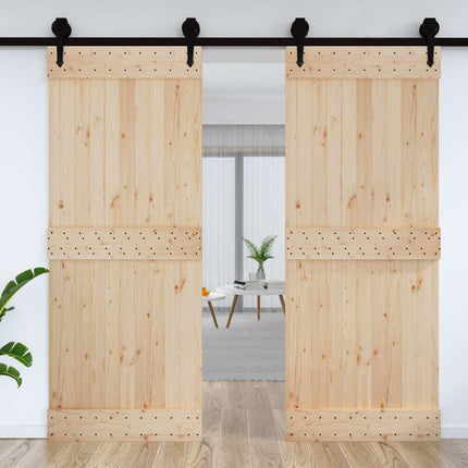 Door NARVIK Natural 35.43 x 82.68 in Solid Pine Wood