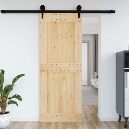 Door NARVIK Natural 35.43 x 82.68 in Solid Pine Wood