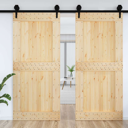 Door NARVIK Natural 39.37 x 82.68 in Solid Pine Wood
