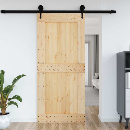 Door NARVIK Natural 39.37 x 82.68 in Solid Pine Wood