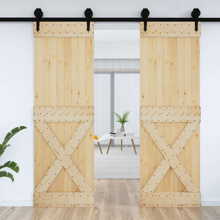 Door NARVIK Natural 27.56 x 82.68 in Solid Pine Wood