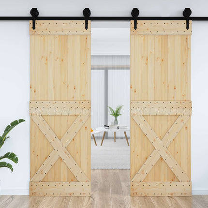 Door NARVIK Natural 31.50 x 82.68 in Solid Pine Wood