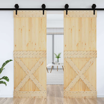 Door NARVIK Natural 33.46 x 82.68 in Solid Pine Wood