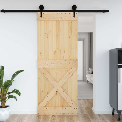 Door NARVIK Natural 35.43 x 82.68 in Solid Pine Wood