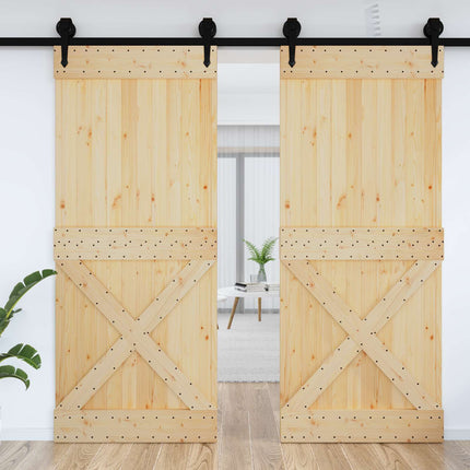 Door NARVIK Natural 37.40 x 82.68 in Solid Pine Wood