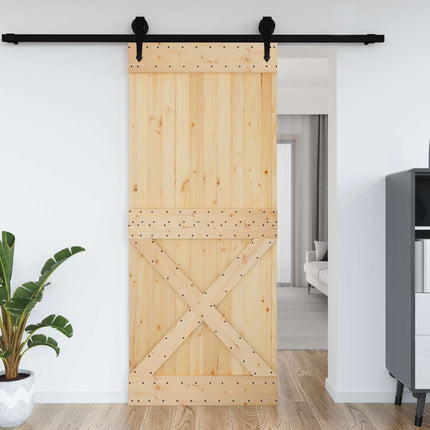 Door NARVIK Natural 37.40 x 82.68 in Solid Pine Wood