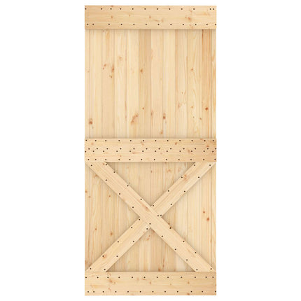 Door NARVIK Natural 37.40 x 82.68 in Solid Pine Wood